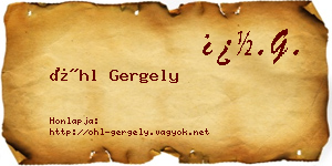 Öhl Gergely névjegykártya